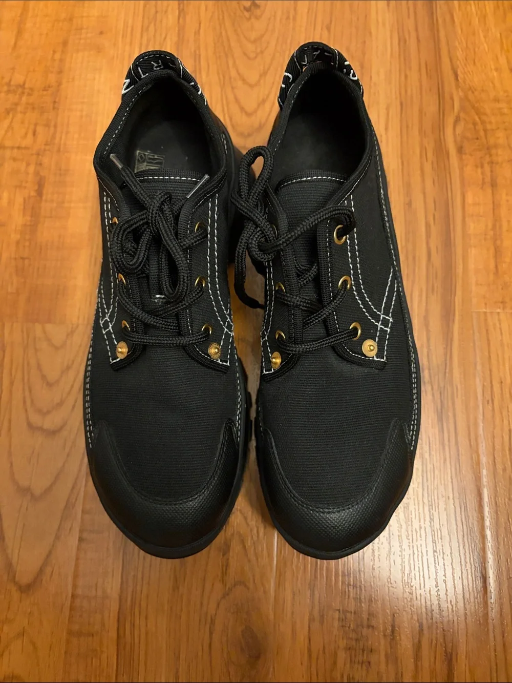 Stella McCarney + vibram Men's Black Canvas Lace-Up Platform Sneakers,39/ US 8.5